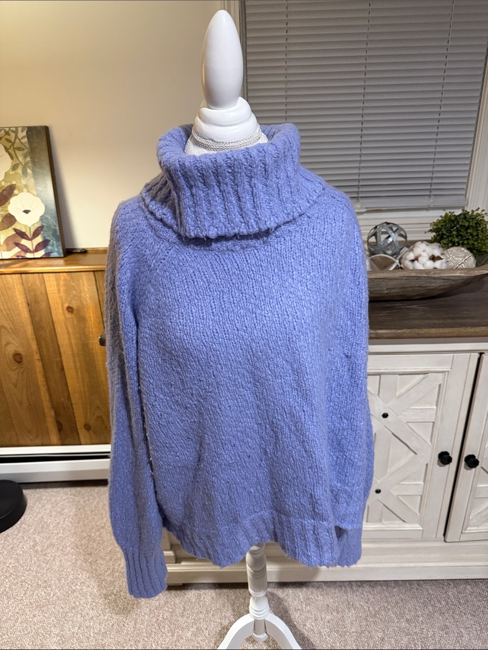 J. Crew Periwinkle Fold-Over Turtleneck Sweater